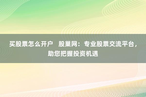 买股票怎么开户 股巢网:专业股票交流平台,助您把握投资机遇