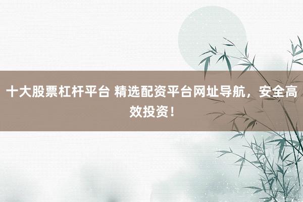 十大股票杠杆平台 精选配资平台网址导航,安全高效投资!