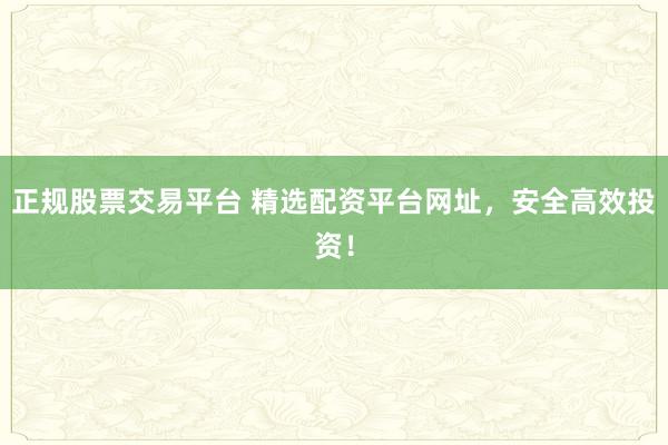 正规股票交易平台 精选配资平台网址,安全高效投资!