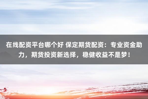 在线配资平台哪个好 保定期货配资:专业资金助力,期货投资新选择,稳健收益不是梦!