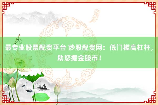 最专业股票配资平台 炒股配资网:低门槛高杠杆,助您掘金股市!