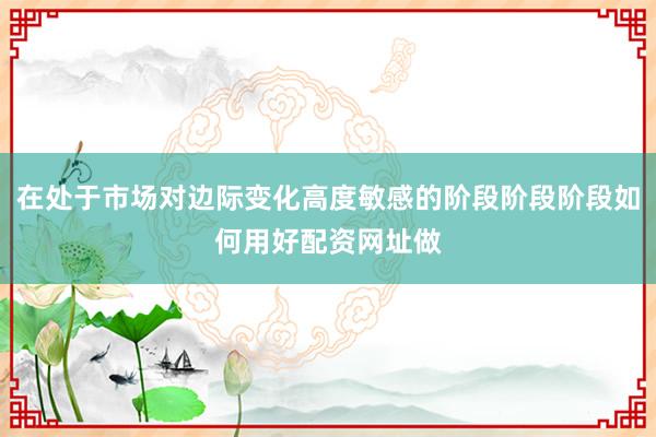在处于市场对边际变化高度敏感的阶段阶段阶段如何用好配资网址做