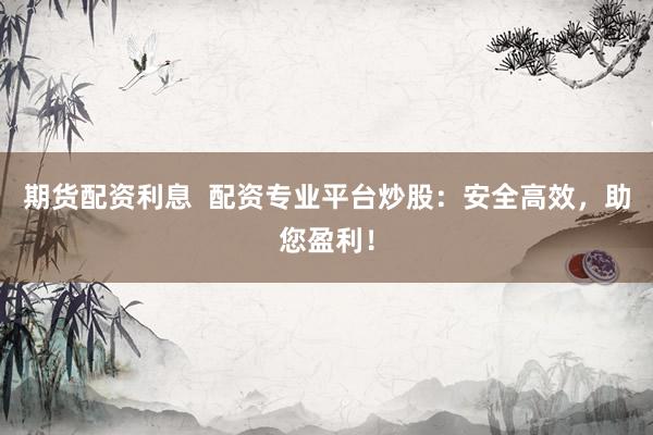 期货配资利息  配资专业平台炒股：安全高效，助您盈利！