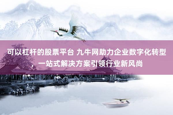 可以杠杆的股票平台 九牛网助力企业数字化转型,一站式解决方案引领行业新风尚